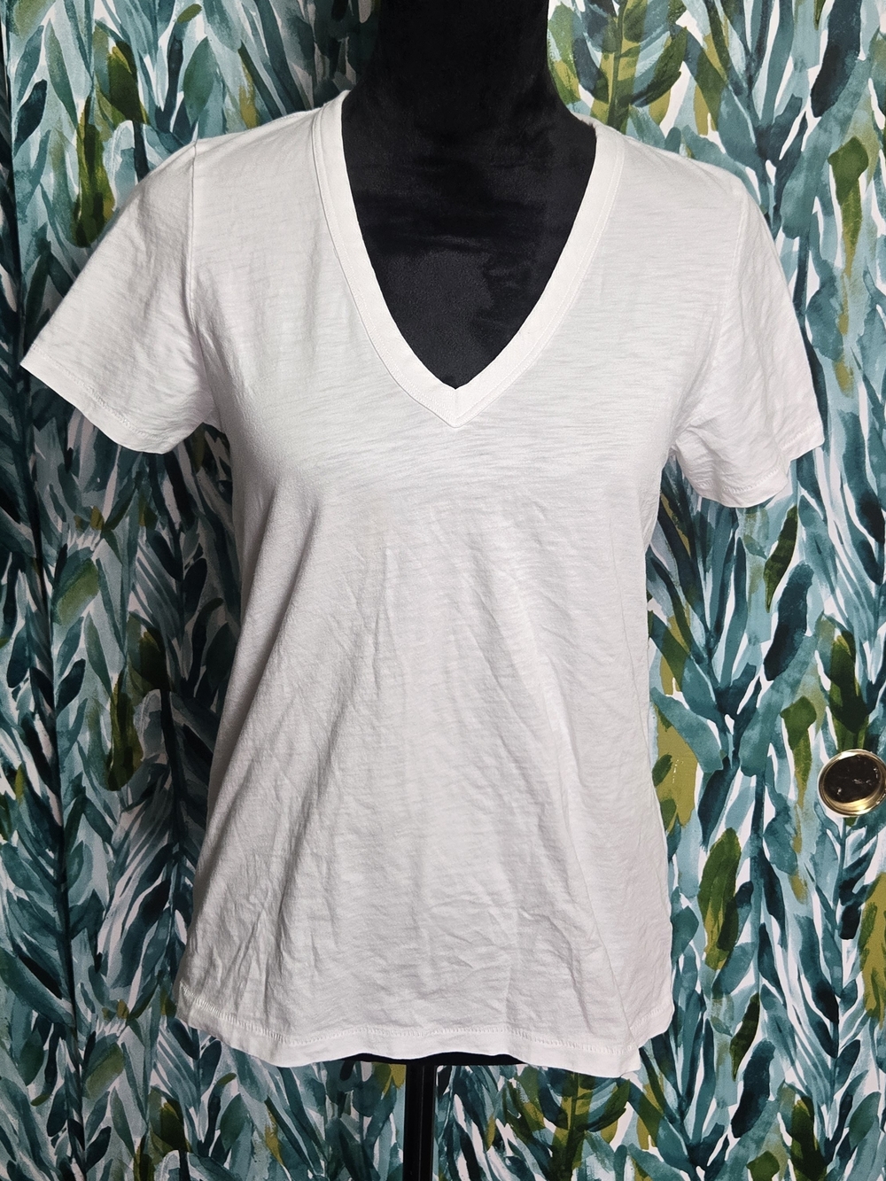 Rag & Bone White 'The Slub Vee' Pima Cotton V-Neck T-Shirt